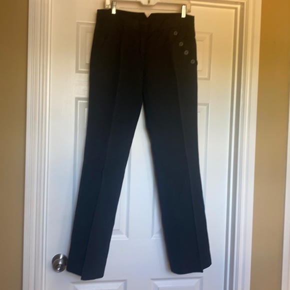 Elevenses (Anthropologie) black flare pants. Size 10. Zipper front with pockets. - Picture 3 of 10